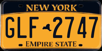 NY license plate GLF2747