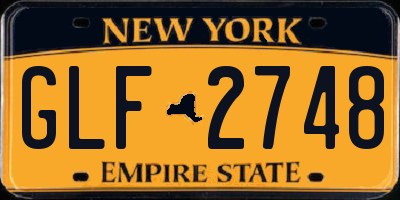 NY license plate GLF2748