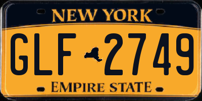 NY license plate GLF2749