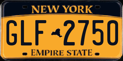 NY license plate GLF2750
