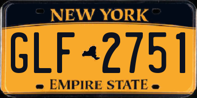 NY license plate GLF2751