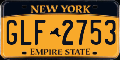 NY license plate GLF2753