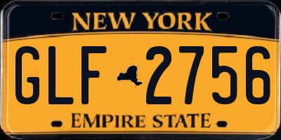 NY license plate GLF2756