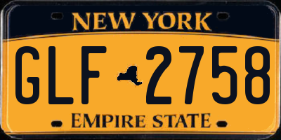 NY license plate GLF2758