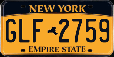 NY license plate GLF2759