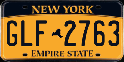 NY license plate GLF2763