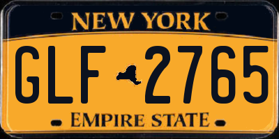 NY license plate GLF2765