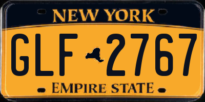 NY license plate GLF2767