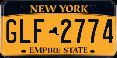 NY license plate GLF2774