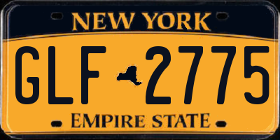 NY license plate GLF2775