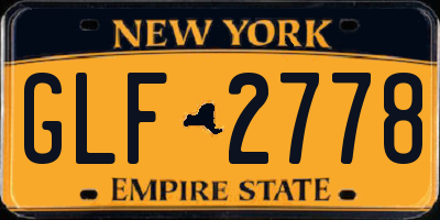 NY license plate GLF2778