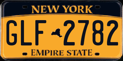 NY license plate GLF2782