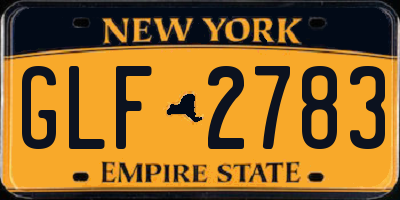 NY license plate GLF2783