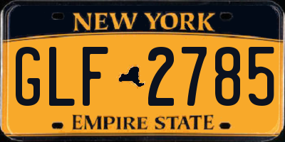 NY license plate GLF2785