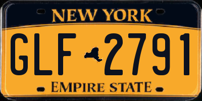 NY license plate GLF2791