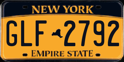 NY license plate GLF2792