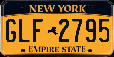 NY license plate GLF2795
