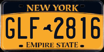 NY license plate GLF2816