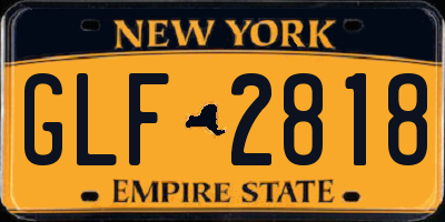 NY license plate GLF2818
