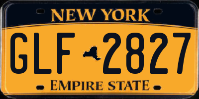 NY license plate GLF2827