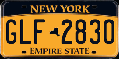 NY license plate GLF2830