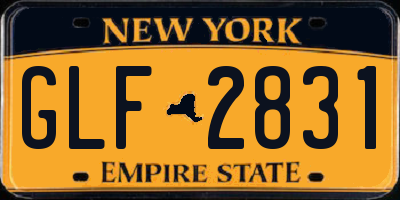 NY license plate GLF2831