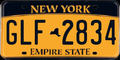NY license plate GLF2834