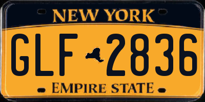 NY license plate GLF2836