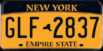 NY license plate GLF2837