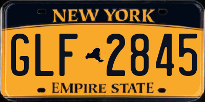 NY license plate GLF2845
