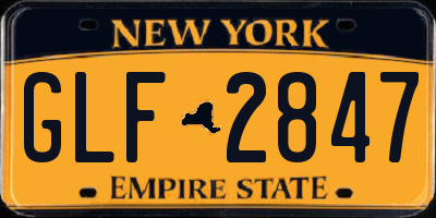 NY license plate GLF2847