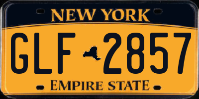 NY license plate GLF2857