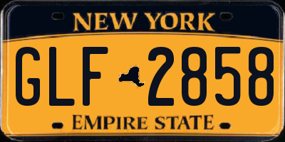 NY license plate GLF2858