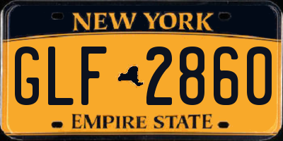 NY license plate GLF2860