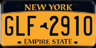 NY license plate GLF2910