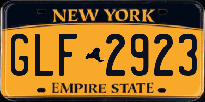 NY license plate GLF2923