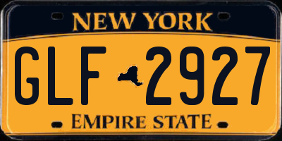 NY license plate GLF2927