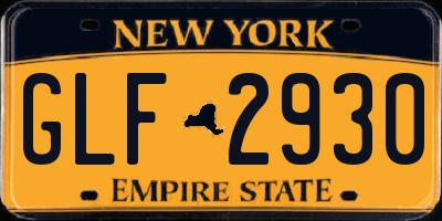 NY license plate GLF2930