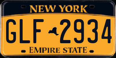 NY license plate GLF2934