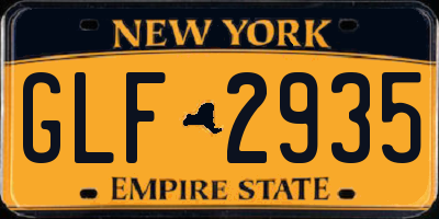 NY license plate GLF2935