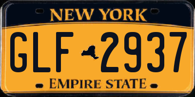 NY license plate GLF2937