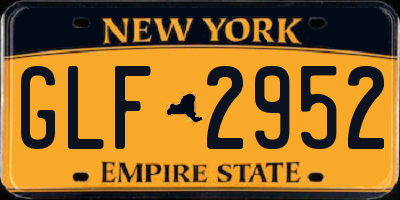 NY license plate GLF2952