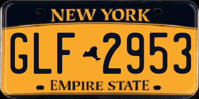 NY license plate GLF2953