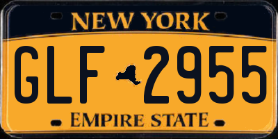 NY license plate GLF2955