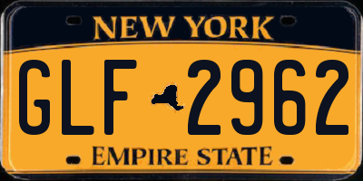 NY license plate GLF2962