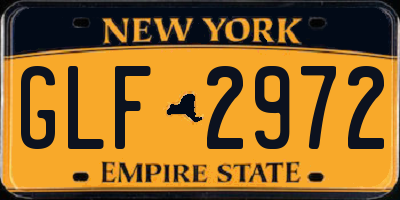 NY license plate GLF2972