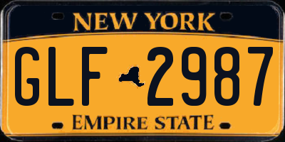 NY license plate GLF2987