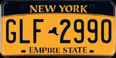 NY license plate GLF2990