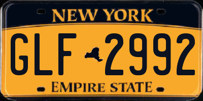 NY license plate GLF2992