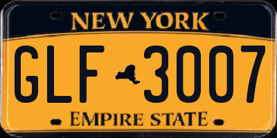 NY license plate GLF3007